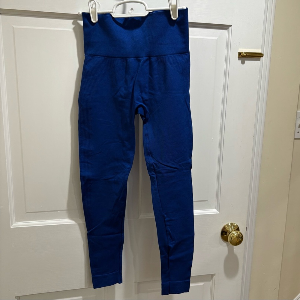 SET active cobalt blue ribbed leggings